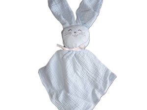 Doudou lapin tissu blanc